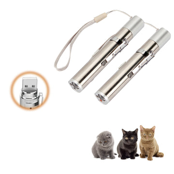 Cat Toys for Indoor Cats, 2 Pieces, Rechargeable, Interactive Kitten Pet Dog Red Dot Chase Light Toy for Cats Fun Playing Exercise