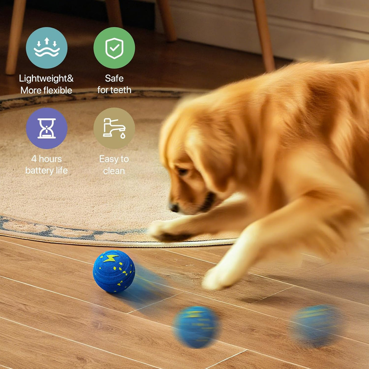 Interactive Dog Toys Balls Moving - Smart Automatic Bouncing Interactive Dog Ball, Pet-Safe E-TPU Material, IPX7 Waterproof, anti Boredom Dog Toys to Keep Them Busy for Large and Small Dogs