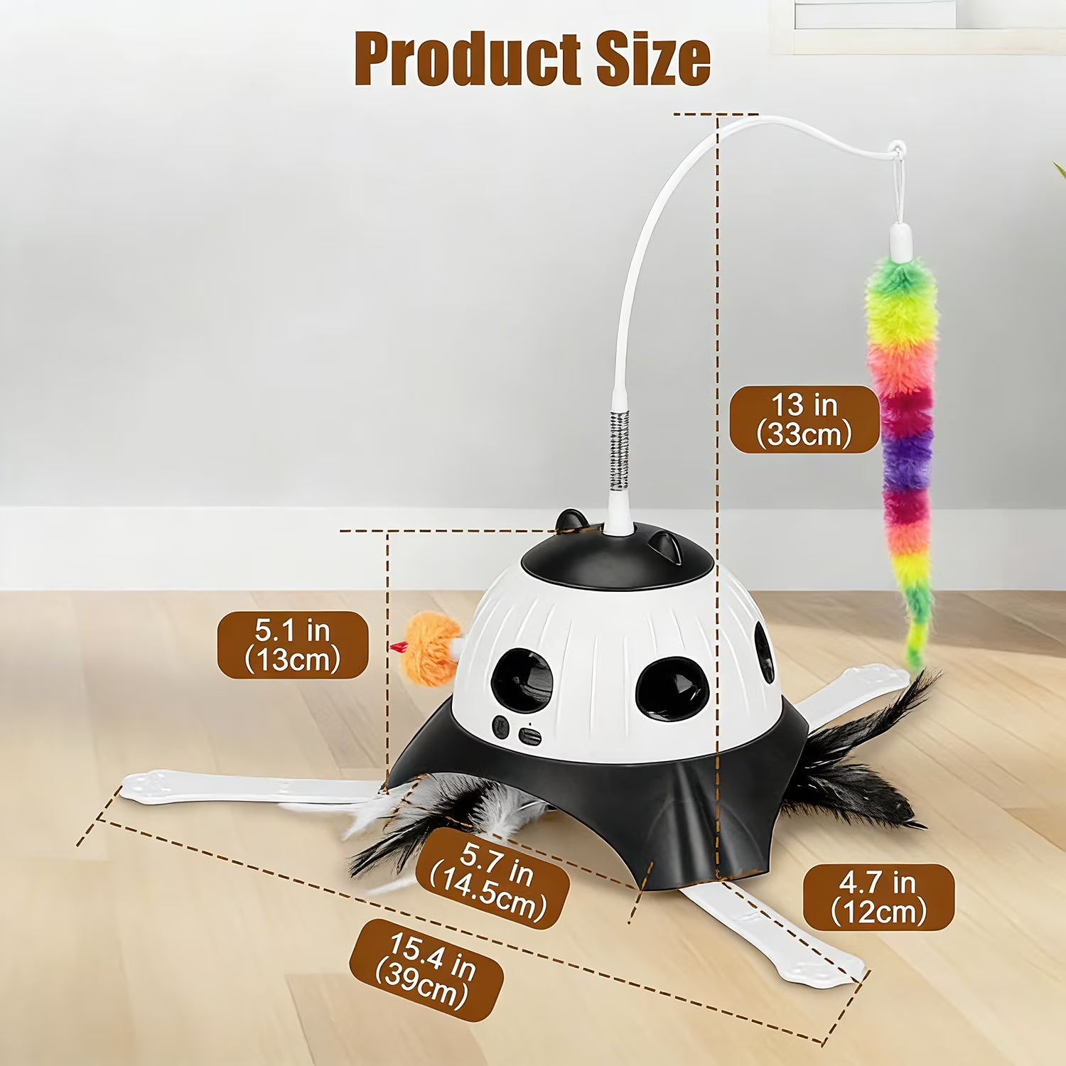 VOCOO Interactive Cat Toys for Indoor Cats, Motion Activate Automatic Cat Toys, 3-In-1 Hunt,Hide and Seek Game, USB Charging (Black)